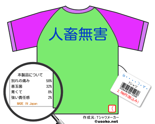 (o´ρ`)ノシTシャツ