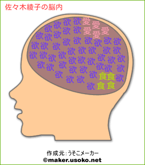佐々木綾子の脳内イメージ 脳内メーカー