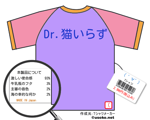 ( ゜∀゜)のＴシャツメーカー結果