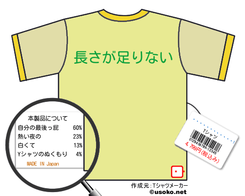 ���ۤ˥��ޥå���!のＴシャツメーカー結果