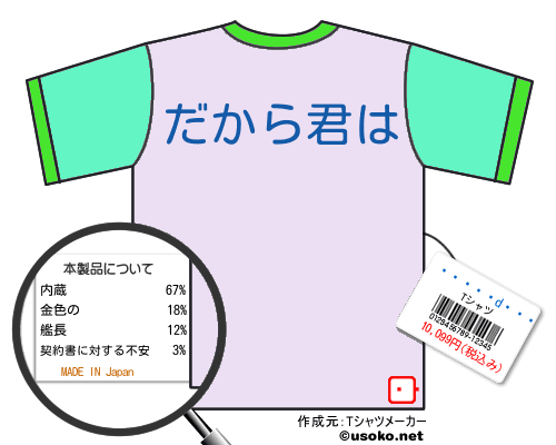 ���ᤷ���㤦��のＴシャツメーカー結果