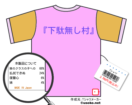 ������ɧのＴシャツメーカー結果