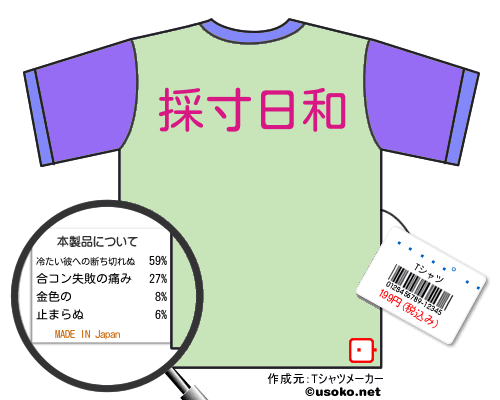 ��¼����ϯのＴシャツメーカー結果