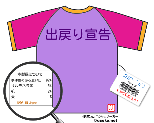 ∬∬ヽ´д`)のＴシャツメーカー結果