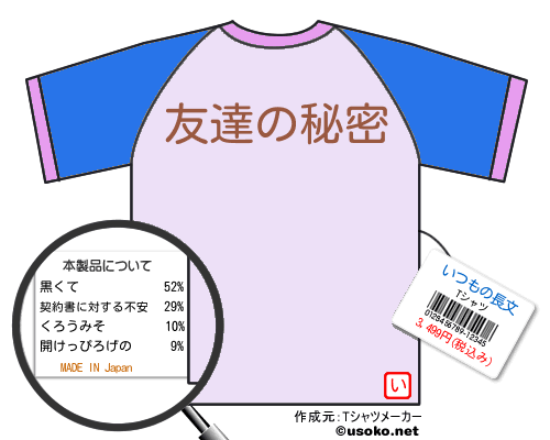 いつもの長文のＴシャツメーカー結果