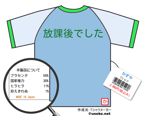 かずやのＴシャツメーカー結果
