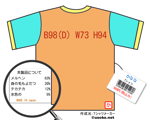 かななのＴシャツメーカー結果