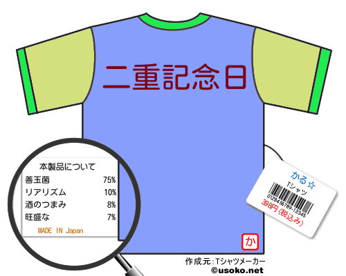 かる☆のＴシャツメーカー結果