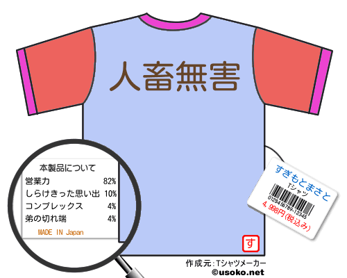 すぎもとまさとのＴシャツメーカー結果