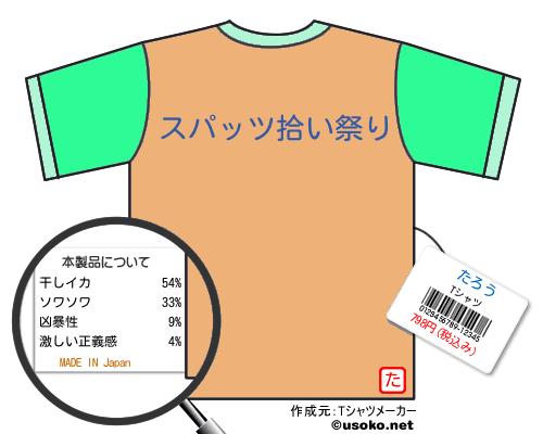 たろうのＴシャツメーカー結果