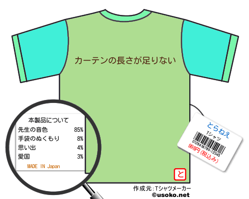 とらねえのＴシャツメーカー結果
