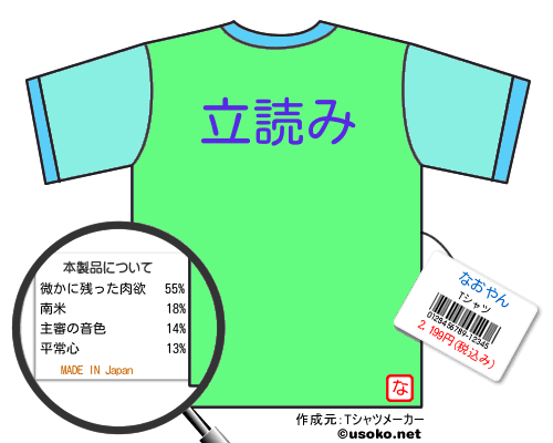 なおやんのＴシャツメーカー結果