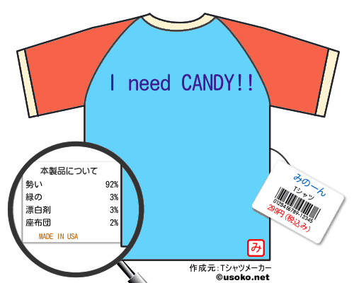 みのーんのＴシャツメーカー結果