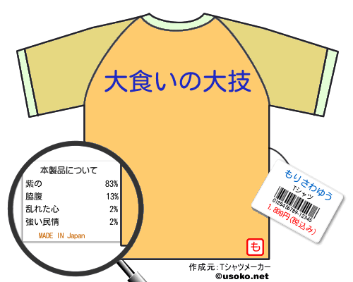 もりさわゆうのＴシャツメーカー結果