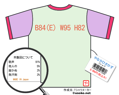 やなかひさかずのＴシャツメーカー結果
