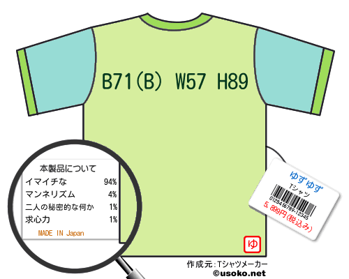 ゆずゆずのＴシャツメーカー結果