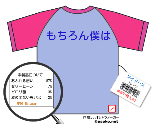 アイドレスのＴシャツメーカー結果