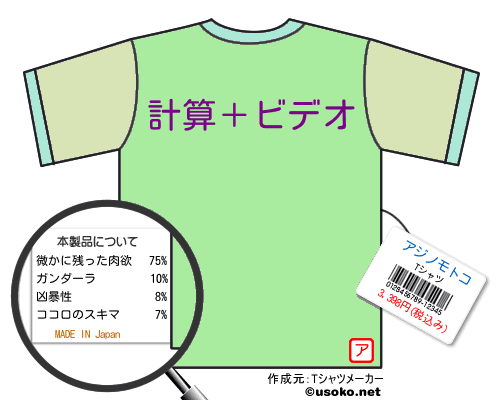 アジノモトコのＴシャツメーカー結果