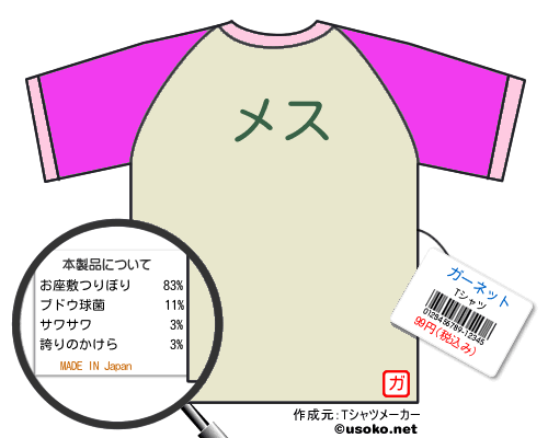 ガーネットのＴシャツメーカー結果