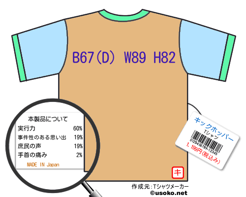 キックホッパーのＴシャツメーカー結果