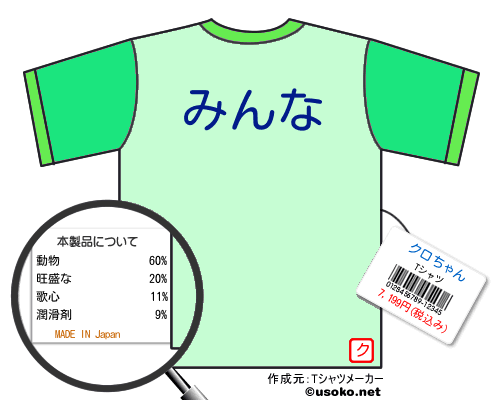 クロちゃんのＴシャツメーカー結果