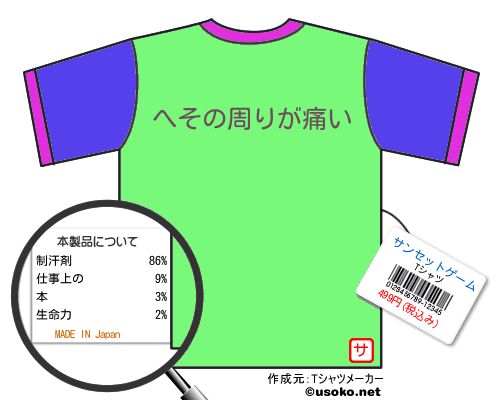 サンセットゲームのＴシャツメーカー結果