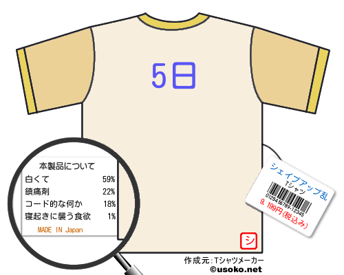 シェイプアップ乱のＴシャツメーカー結果