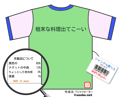 ジャングル黒べえのＴシャツメーカー結果