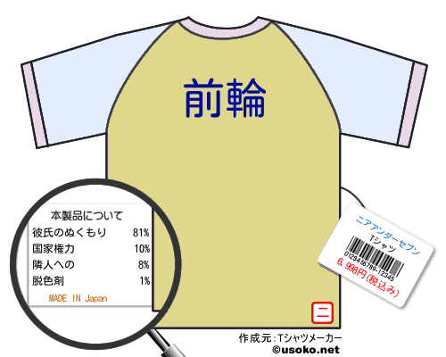 ニアアンダーセブンのＴシャツメーカー結果