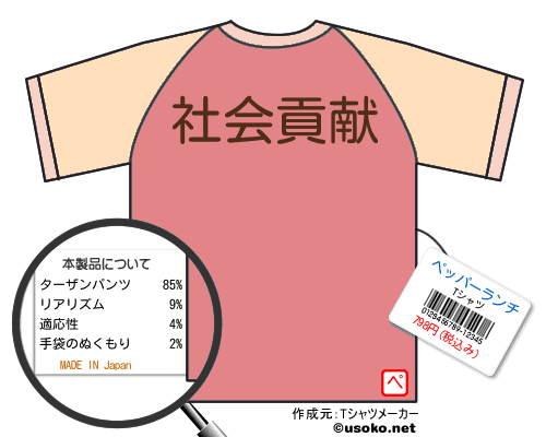 ペッパーランチのＴシャツメーカー結果