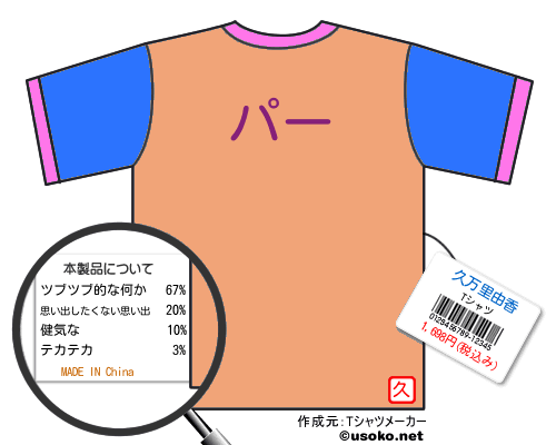 久万里由香のＴシャツメーカー結果