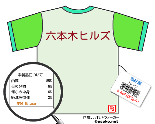 亀井薫のＴシャツメーカー結果