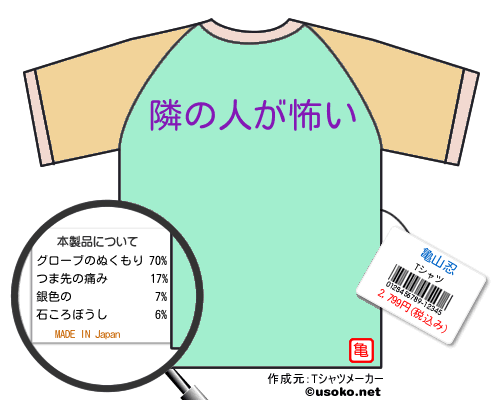 亀山忍のＴシャツメーカー結果