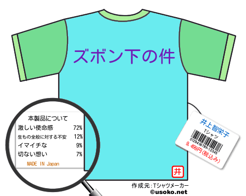 井上智栄子のＴシャツメーカー結果