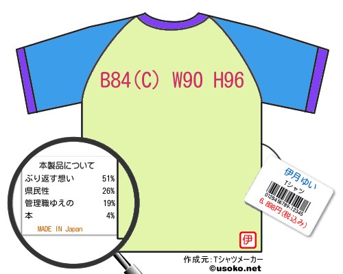 伊月ゆいのＴシャツメーカー結果