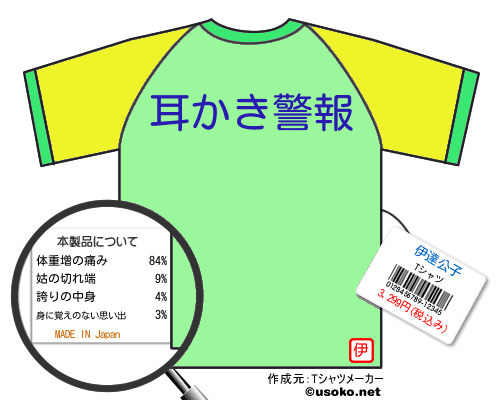 伊達公子のＴシャツメーカー結果