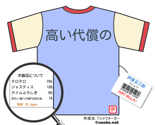 伊達正三郎のＴシャツメーカー結果