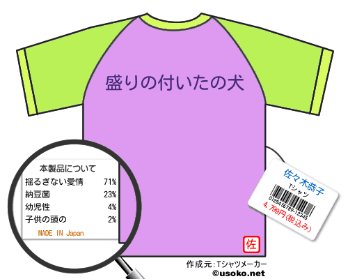 佐々木恭子のＴシャツメーカー結果