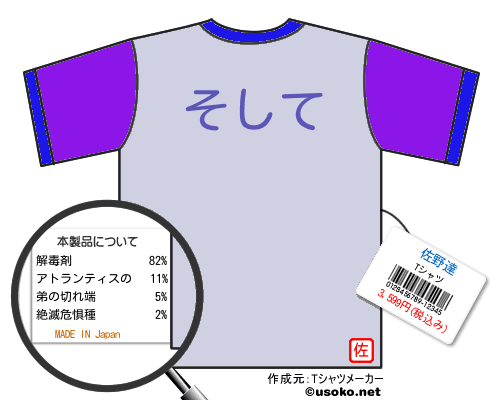 佐野達のＴシャツメーカー結果