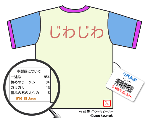 光咲玲奈のＴシャツメーカー結果