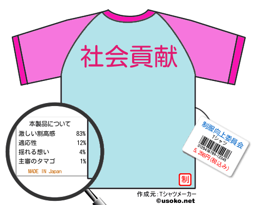 制服向上委員会のＴシャツメーカー結果