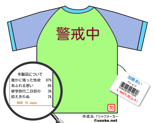 加藤あいのＴシャツメーカー結果