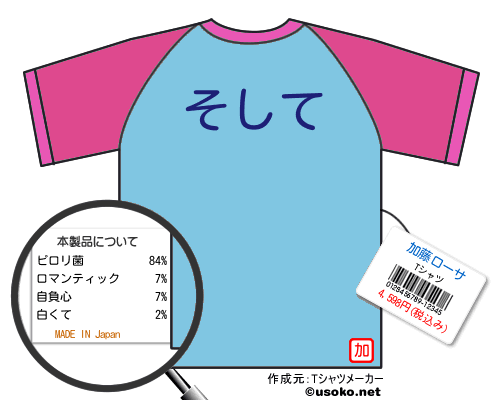 加藤ローサのＴシャツメーカー結果