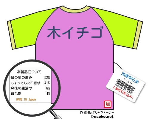 加藤明日美のＴシャツメーカー結果