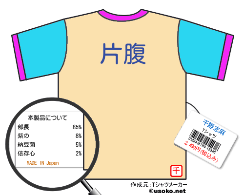 千野志麻のＴシャツメーカー結果