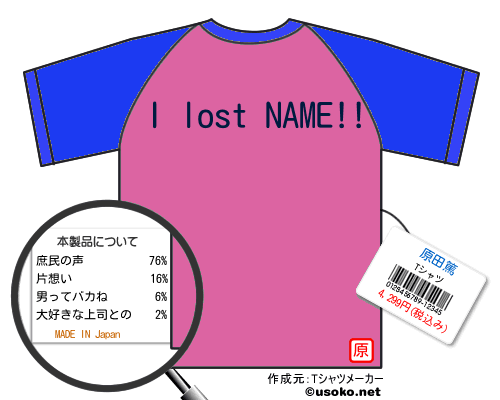 原田篤のＴシャツメーカー結果