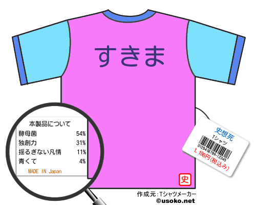 史想死のＴシャツメーカー結果