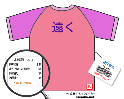 坂井泉水のＴシャツメーカー結果