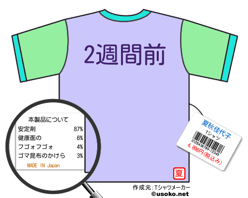 夏秋佳代子tシャツ