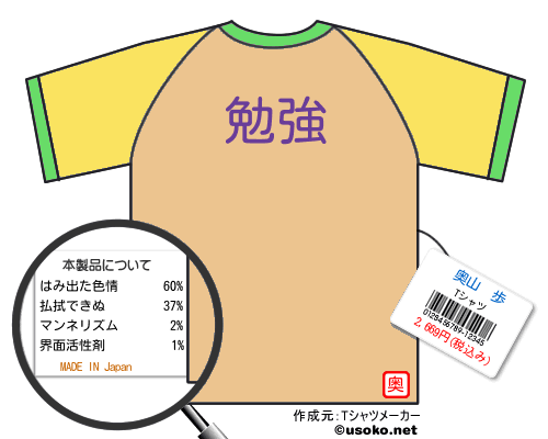 奥山　歩のＴシャツメーカー結果